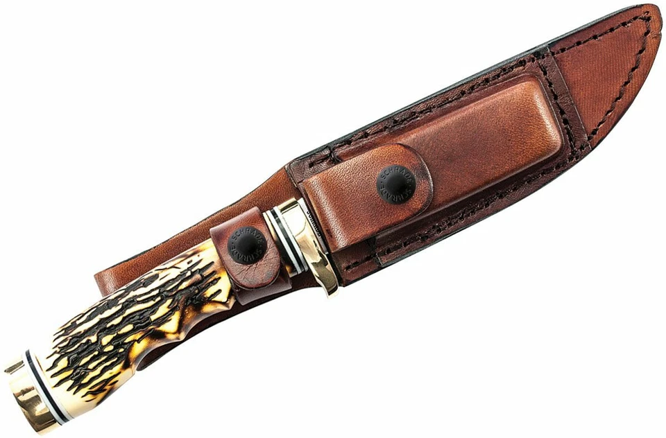 Schrade Uncle Henry Fixed Knife 5" Stainless Clip Point Blade Staglon Handle - Image 3 of 4