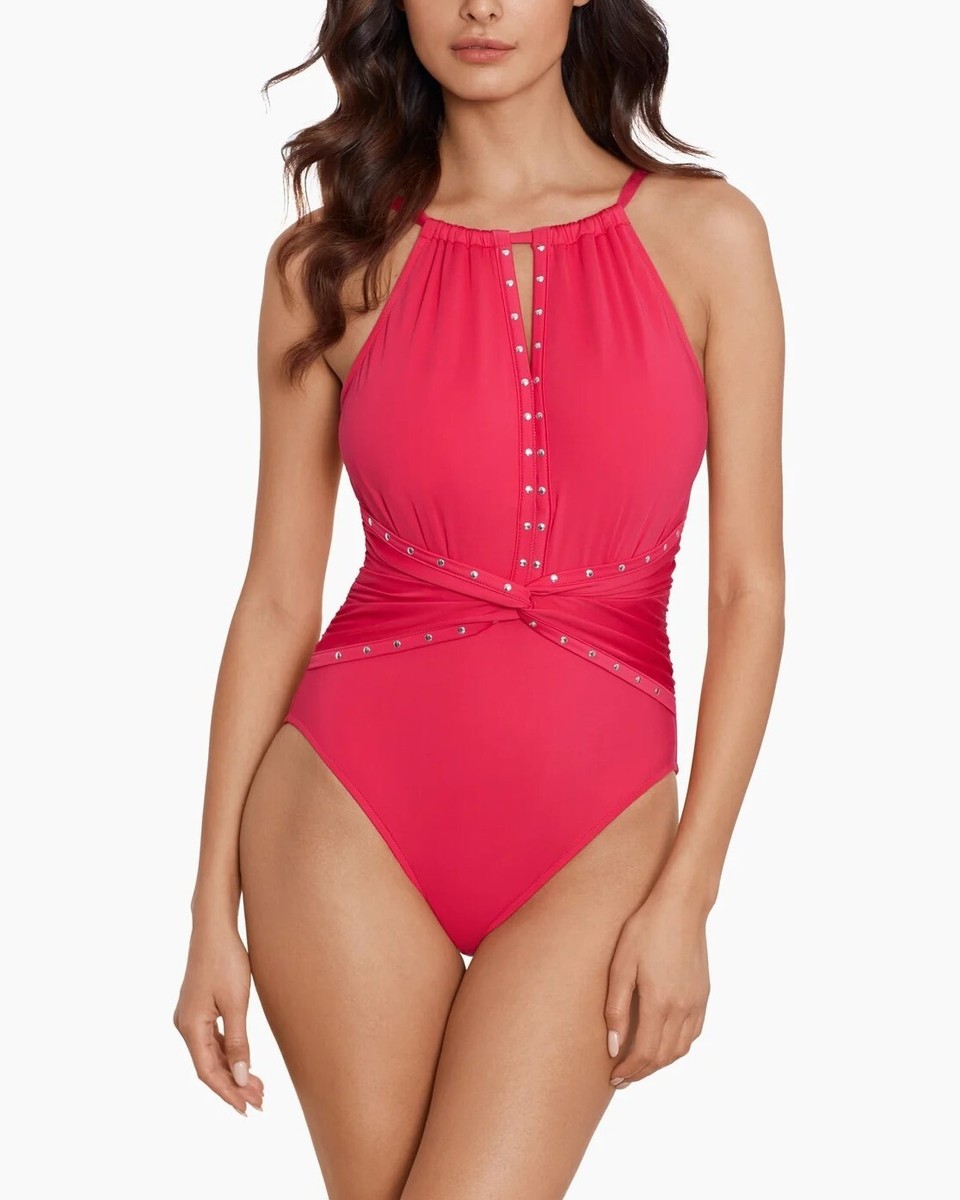 ダイアナ MAGICSUIT By Miraclesuit 16 Coral Rose Riveted Diana Swimsuit NWT