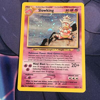 Slowking ~ 14/111 ~ Holo Swirl ~ NEO GENESIS ~ HEAVILY PLAYED
