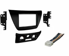 Black Double Din Stereo Dash Kit for 2002-2005 Mitsubishi Lancer and Harness