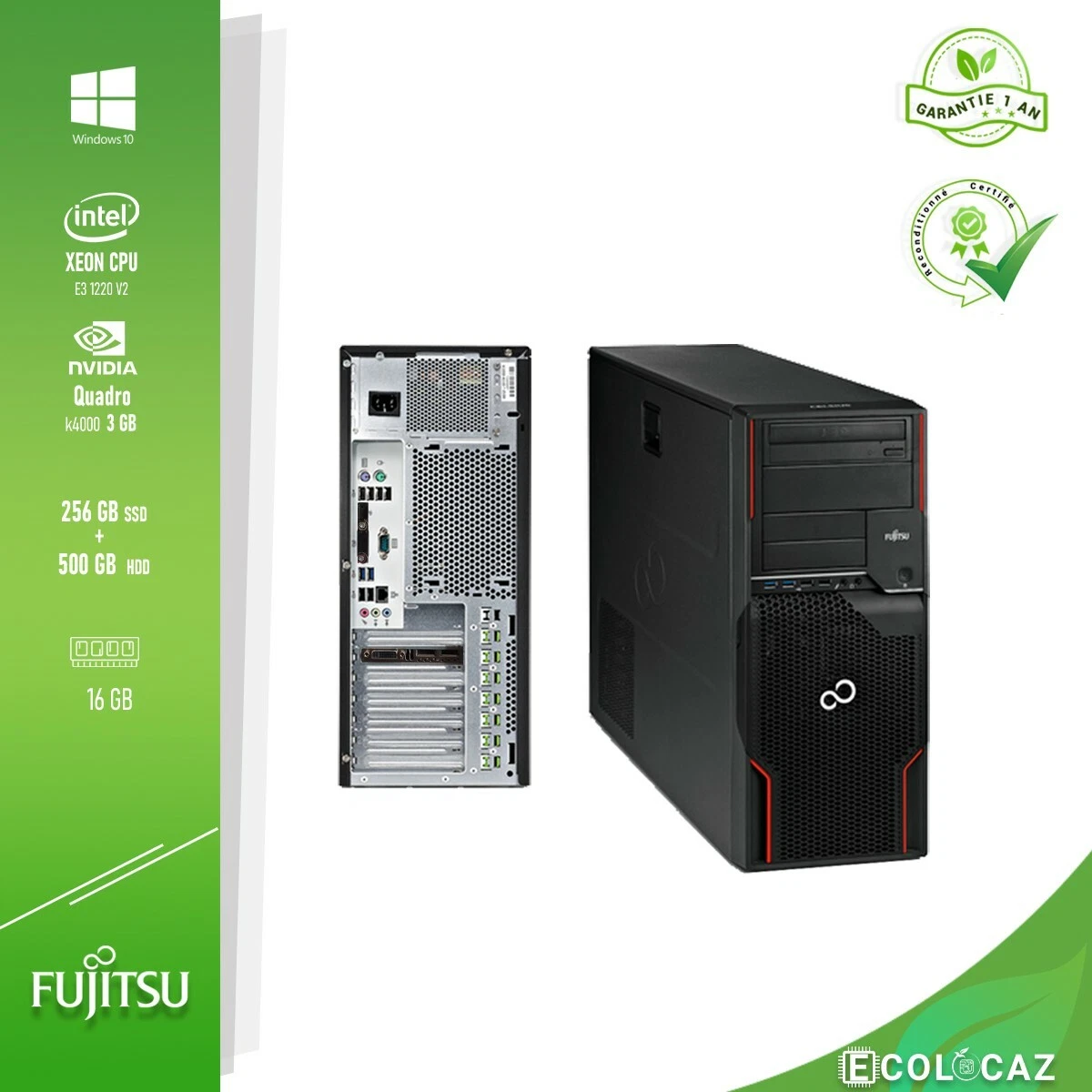 PC DELL 3020 SFF Ecran 22 Core I3-4130 RAM 4Go Disque Dur 960 Go SSD