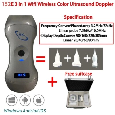 152E Wifi wireless color Ultrasonic Doppler 3 in 1 Support iOS Android Windows