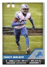 TRACY WALKER 2021 Panini Stickers #390 NFL Lions  ID:64586