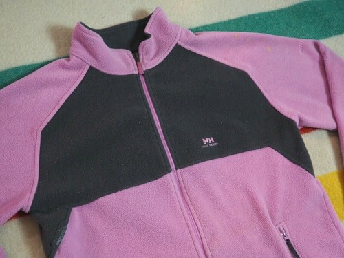 Y2k 2000s Helly Hansen Pro Fleece Pink Gray Outdoor Hiking Jacket Womens L Large - Picture 2 of 9