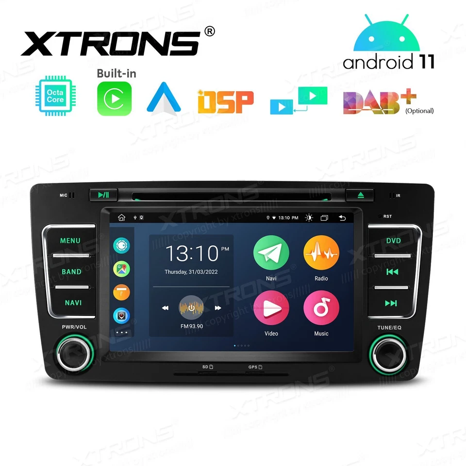 AUTORADIO ANDROID 11 STEREO AUTO 7 SKODA OCTAVIA YETI COMANDI VOLANTE NAVI WIFI - Immagine 2 di 4