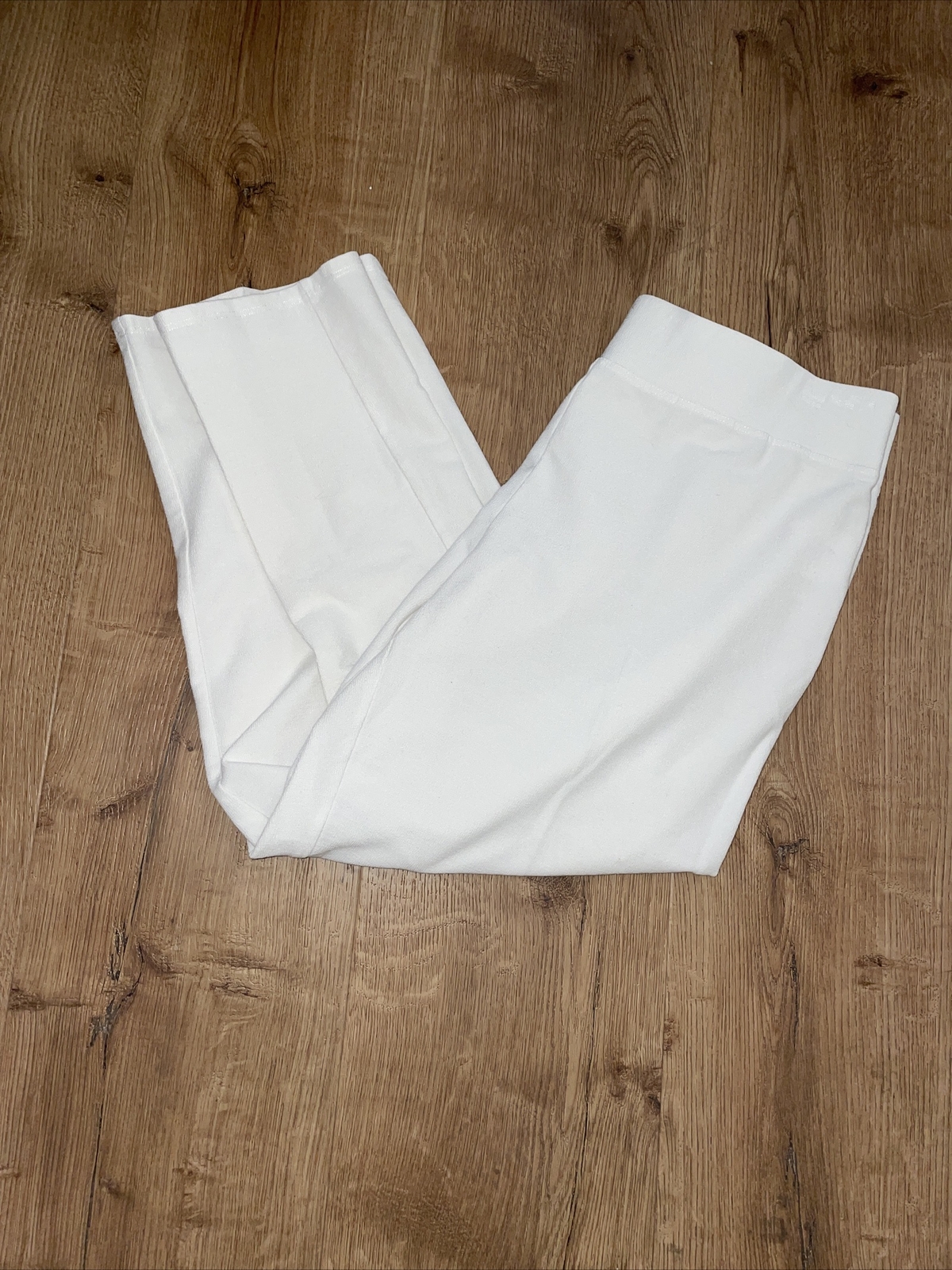 Eileen Fisher Size Small White Viscose Blend Pull On Crop Leggings