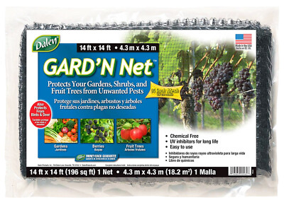 Dalen Gard'n Net (14ft x 14ft ) 3/4'' Mesh Netting For Gardens Shrubs Trees NEW