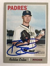 SAN DIEGO PADRES ROBBIE ERLIN 2019 TOPPS HERITAGE IP SIGNED CARD