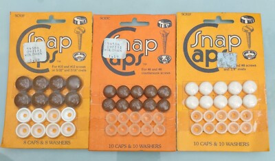 VTG 28Pc Unhinged Plastic Screw Caps Button For Car Furniture Decorative (NIP)