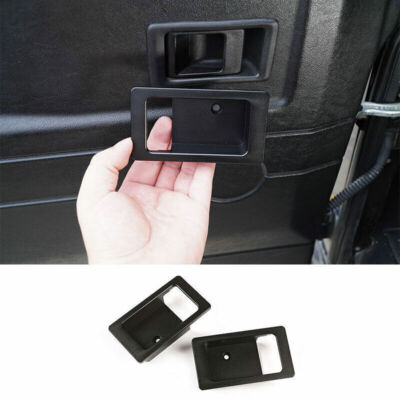 Fit For Defender 2DR 2004-2018 Black Aluminum Inner Door Bowl Sticker Trim 2PCS
