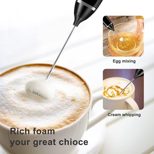 Electric Milk Frother Handheld Drink Foamer Coffee Mixer Egg Beater Double Whisk - Picture 3 of 13