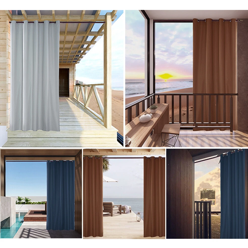 Outdoor Curtains Waterproof Blackout Sunscreen Curtains for Patio Garden Balcony
