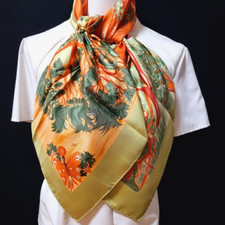 RARE VINTAGE HERMES Silk Scarf "Kuggor tree" Carre 90 Duty-free US