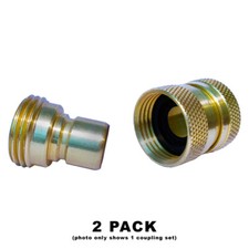 2 Pack Garden Hose Brass Quick Connect Disconnect Coupler 3/4 inch 30450