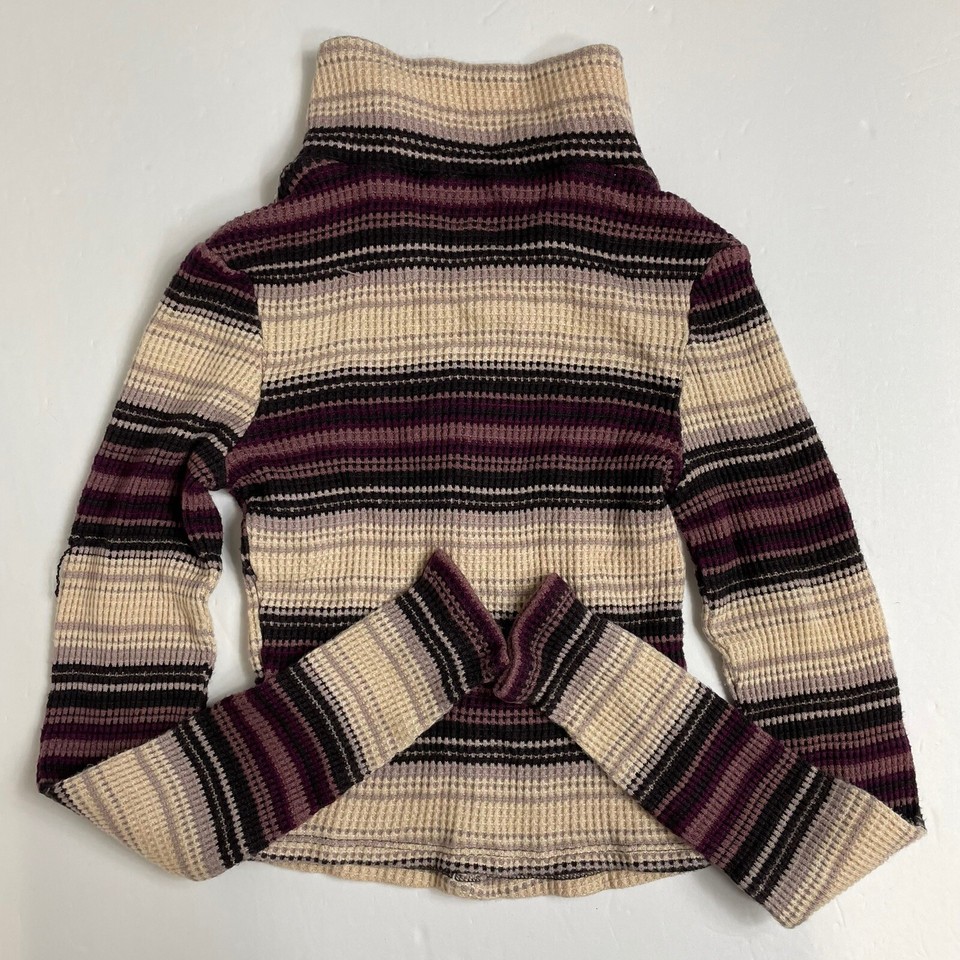 BDG Urban Outfitters Crop Top Size Medium Bunny Thermal Quarter Zip Top