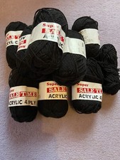 🧶 180g Patons & Baldwins Sale Time 4 Ply Black Wool Yarn Same Dye -Crafts Toys