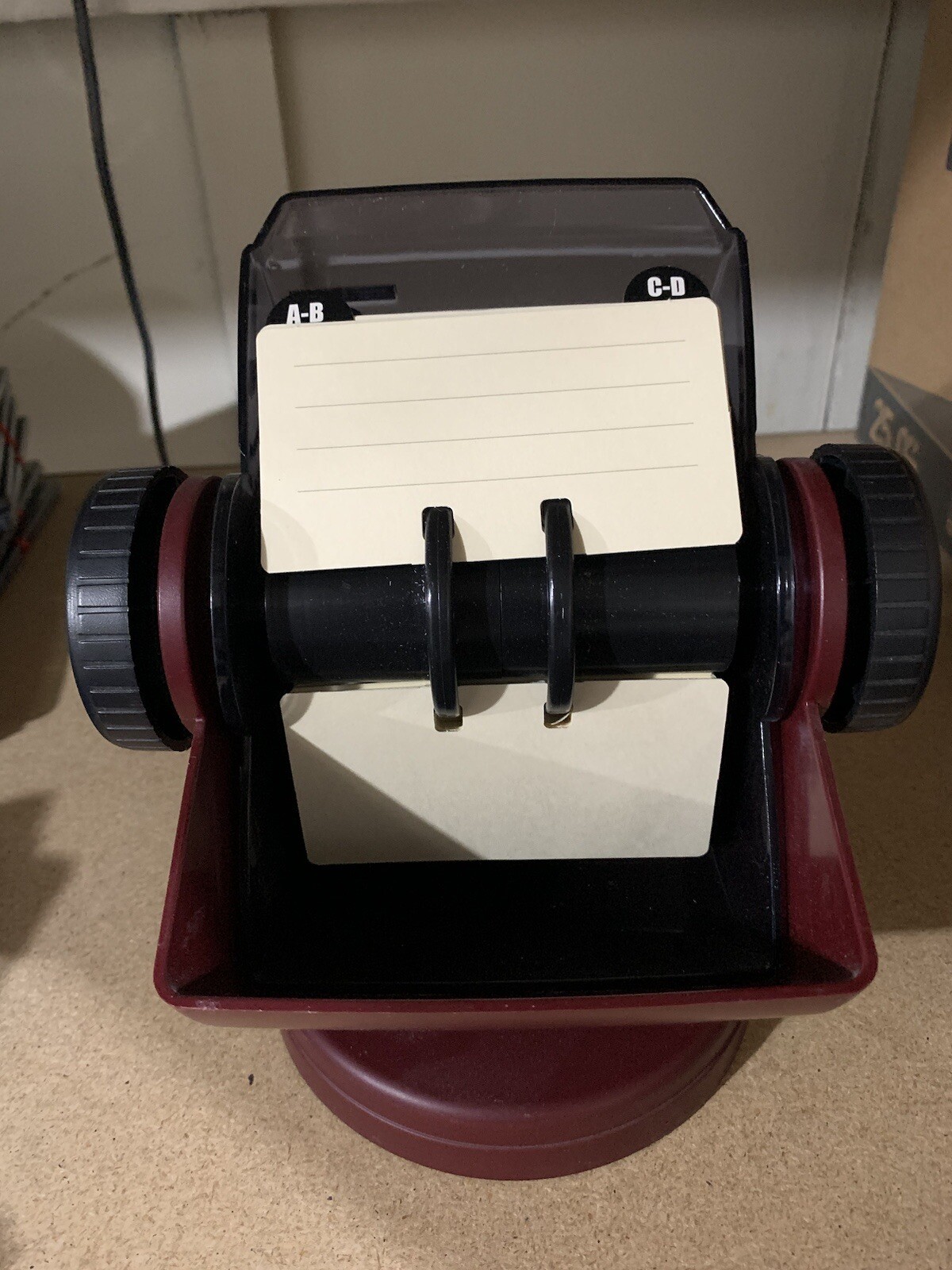Vintage Rolodex Rotary Card File Desk Office Retractable Lid Swivel ...