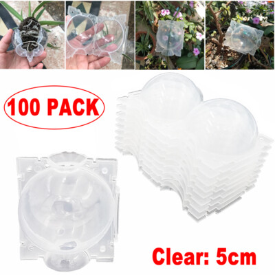 #ad 100 Clear Plant Rooting Device Grow Graft Box High Pressure Propagation Ball Pod $8.98