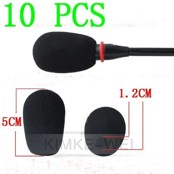 10 x Cover Microfono Nero Cuffie Parabrezza Schiuma Microfono 50x12 mm
