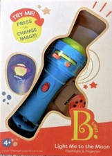 Battat B. Toys Projector Flashlight Light Me to the Moon - Blue Teal Boxed, New