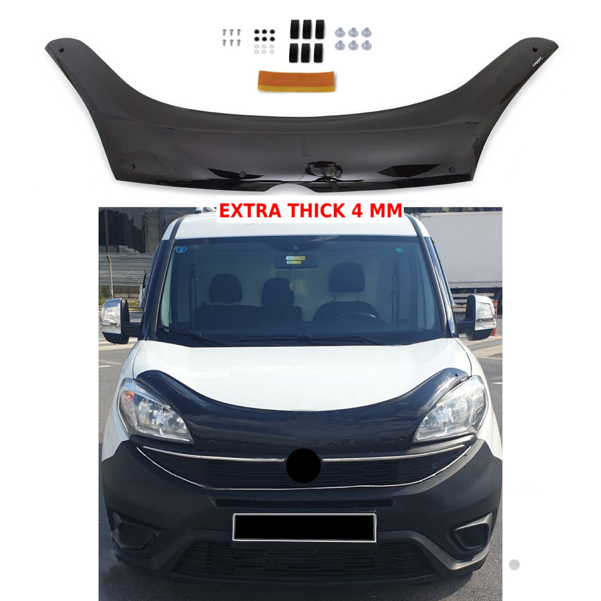 OMAC Gloss Black Bug Deflector For RAM ProMaster 2014-2025 Vans 6 thumbnail image