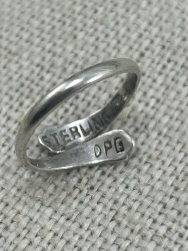 Anillo vintage Siam plata niello envolvente bypass meñique talla H 925 - Imagen 15 de 15