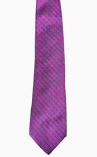 Geoffrey Beene Men's Silk Tie Magenta Purple Geometric Diamond USA Made Formal
