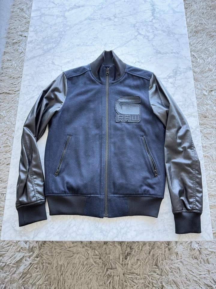 Chaqueta Bomber G-Star Azul Crudo Lana Nylon KRYV Rara Euro Italia París Nueva York Wow Foto 4 de 4