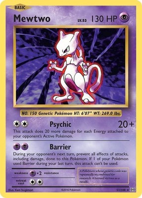 Mewtwo 51/108 XY - Evolutions LP-NM Pokemon TCG