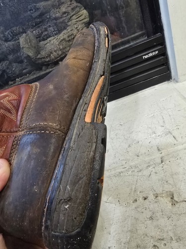 Ariat Stivali da Lavoro Punta Larga Quadrata Uomo Taglia 10 D Punta Acciaio Coppia Battitore - Foto 9 di 12