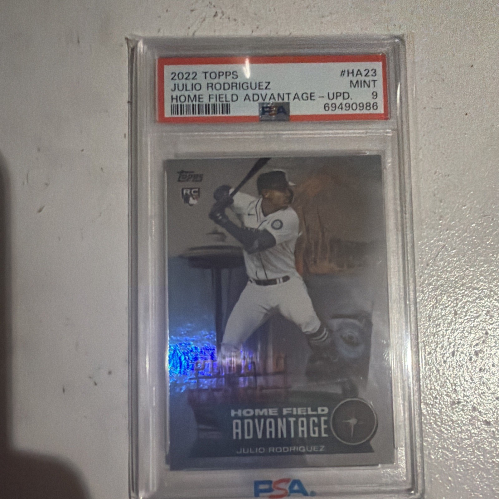 PSA 9 2022 Julio Rodriguez Topps Update Home Field Advantage #HA-23 Rookie RC