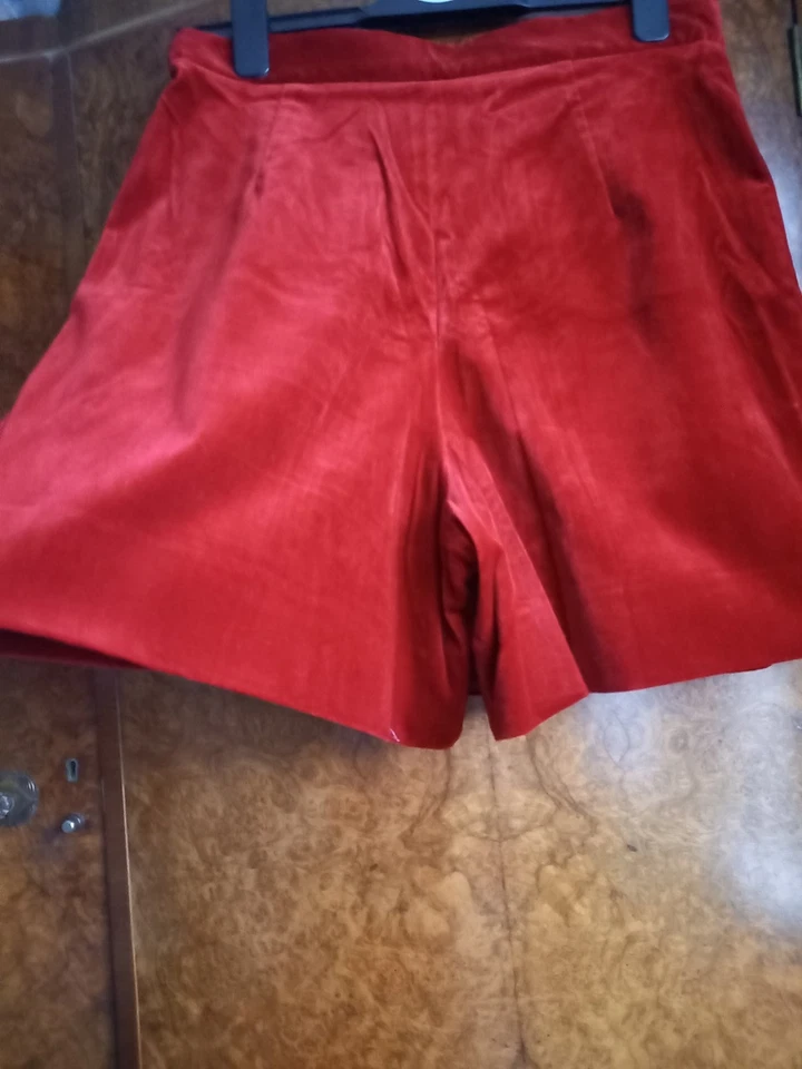 Vintage Vivienne Westwood Red Label, Red Velvet Skort, IT42/UK 10. Xmas New Year - Image 2 of 4