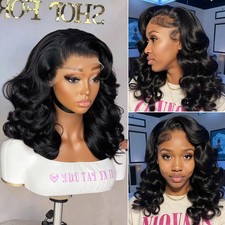 Body Wave Short Bob 13x6 HD Lace Frontal Human Hair Wigs Pre Cut Ready To Go