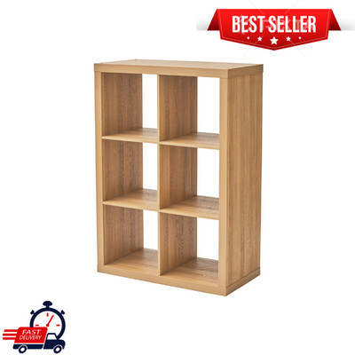 Better Homes & Gardens 6-Cube Storage Organizer Shelf, Light Honey Wood Finish