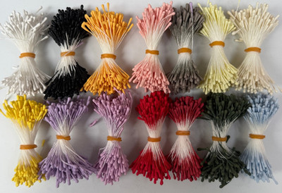 Staubblätter zur Blumenherstellung Doppelköpfe 2 mm Blütenblätter zum Basteln 14 Farben
