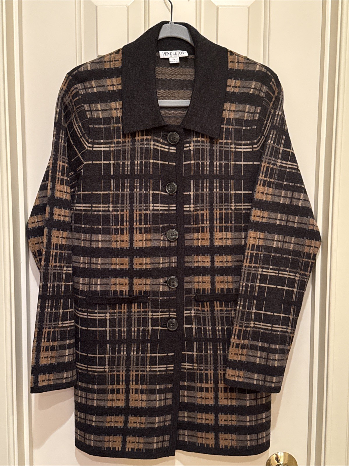 Pendleton Merino Wool Button Cardigan Long Line S… - image 1