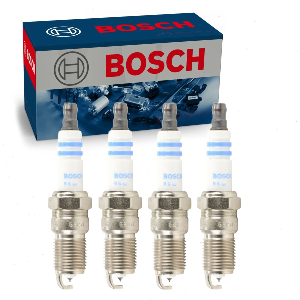 4 pc Bosch Double Platinum Spark Plugs for 1986-1991 Ford Taurus 2.5L L4 aj