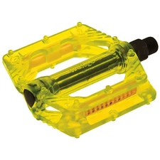 coppia pedali fixed/bmx in plastica con perno grosso 9/16 giallo fluo WELLGO bic