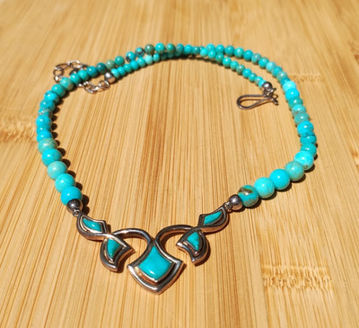 Jay King DTR Turquoise gallery collection necklace 925 Sterling Silver