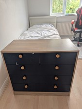 Big Synthetic Wood And Navy Blue Drawers