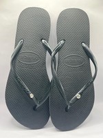 Black Flip Flop Slim Size 5 with Crystal Details Brand New