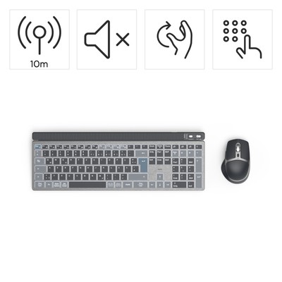 Hama Funk Tastatur Maus Set QWERTZ Bluetooth 10m kabellos wireless USB LED leise