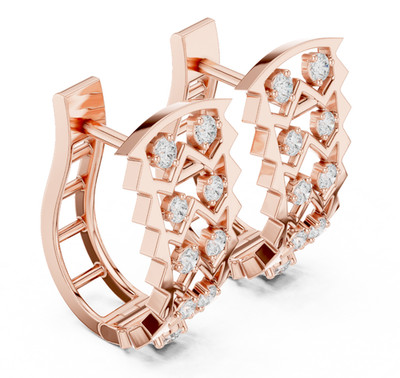 Natural Certified VVS1 Diamond Promise Wedding Huggie Earrings 14k Gold Over