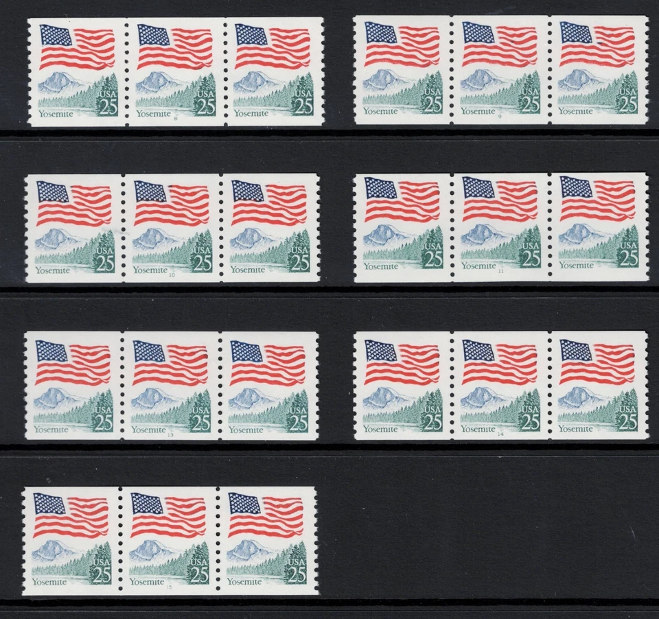 SCOTT#2280, 25c FLAG, SET OF 21 DIFFERENT PLATE NUMBERS. NH. - Image 2 of 2