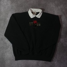 Vintage Top Stitch Morning Sun Embroidered Collared Sweatshirt