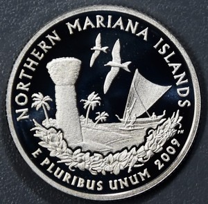 2009-S 25C SILVER DC& TERRITORIES QUARTER PROOF N Mariana Islands Gr:Gem PR 7696