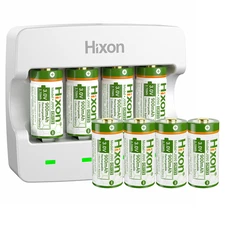 Hixon 8 Pack 3V RCR123A  Lithium Ion Rechargeable Batteries & USB Charger 900mAh