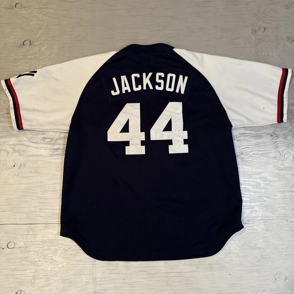 VTG MLB Nike Cooperstown New York Yankees Reggie Jackson Sewn Jersey Sz Large - Image 2 of 4