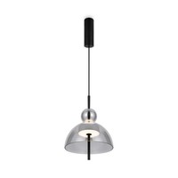 Led Pendelleuchte Glas Schirm Rauchgrau Schwarz Ø25 Cm 3000 K Up Down HäNgelampe