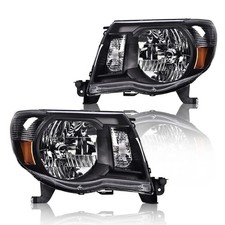 Headlights Assembly w/o Bulbs Tacoma 05-11 Both Sides Clear Black Amber